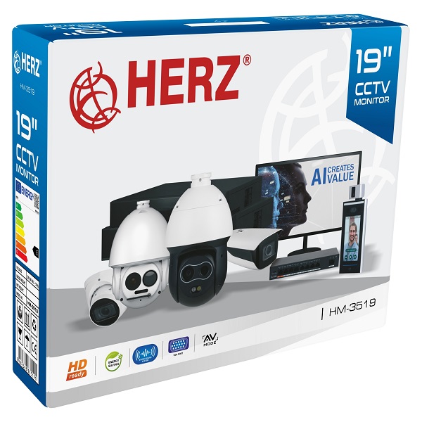 HERZ HM-3519 19'' HD LED CCTV MONITR VGA-HDMI-RCA GRL HOPARLRL