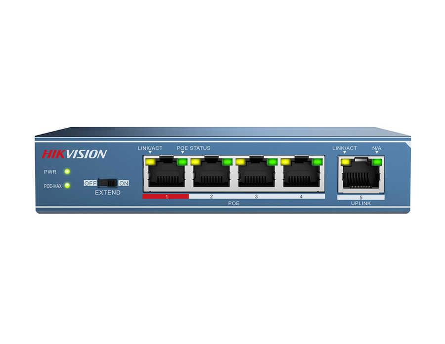 HIKVISION DS-3E0105P-E/M(B) 4 PORT 10/100 + 1X10/100 UPLINK 58W POE SWITCH