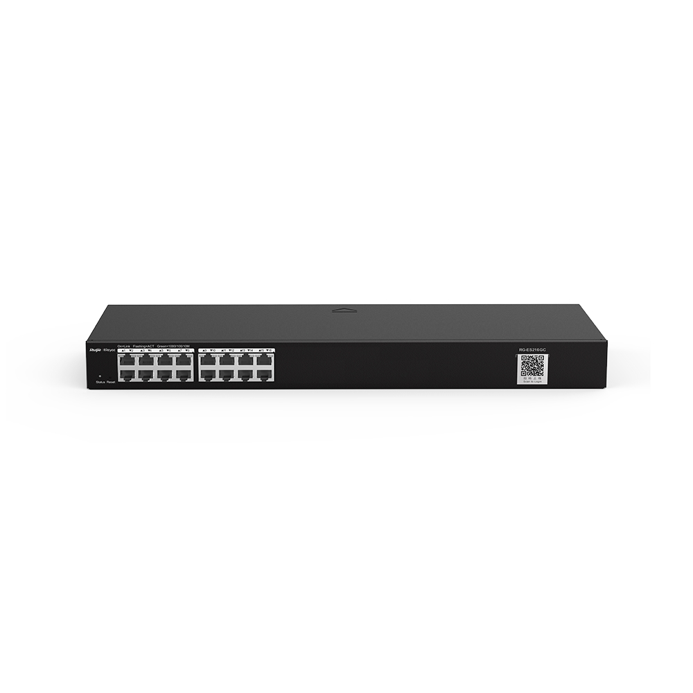 RUIJIE REYEE RG-ES216GC 16 PORT 10/100/1000 RUIJIE CLOUD YONETILEBLR RACK MOUNT SWITCH METAL KASA